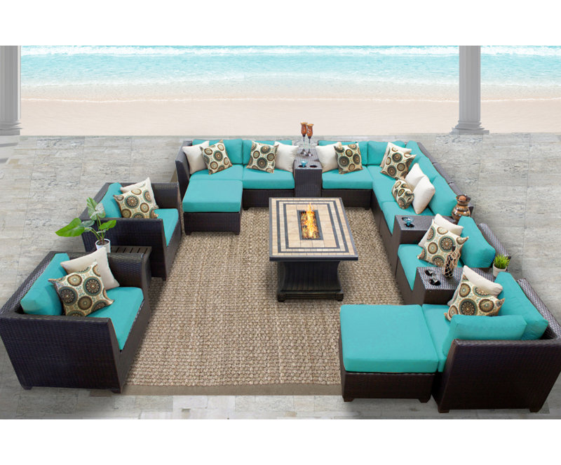 Sol 72 Outdoor Tegan 17 Piece Sectional Seating Group with Cushions